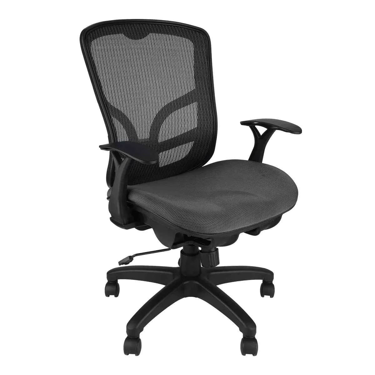 CenturyShine E32 半網會議椅白底展示圖。展示椅子的外觀與細節。