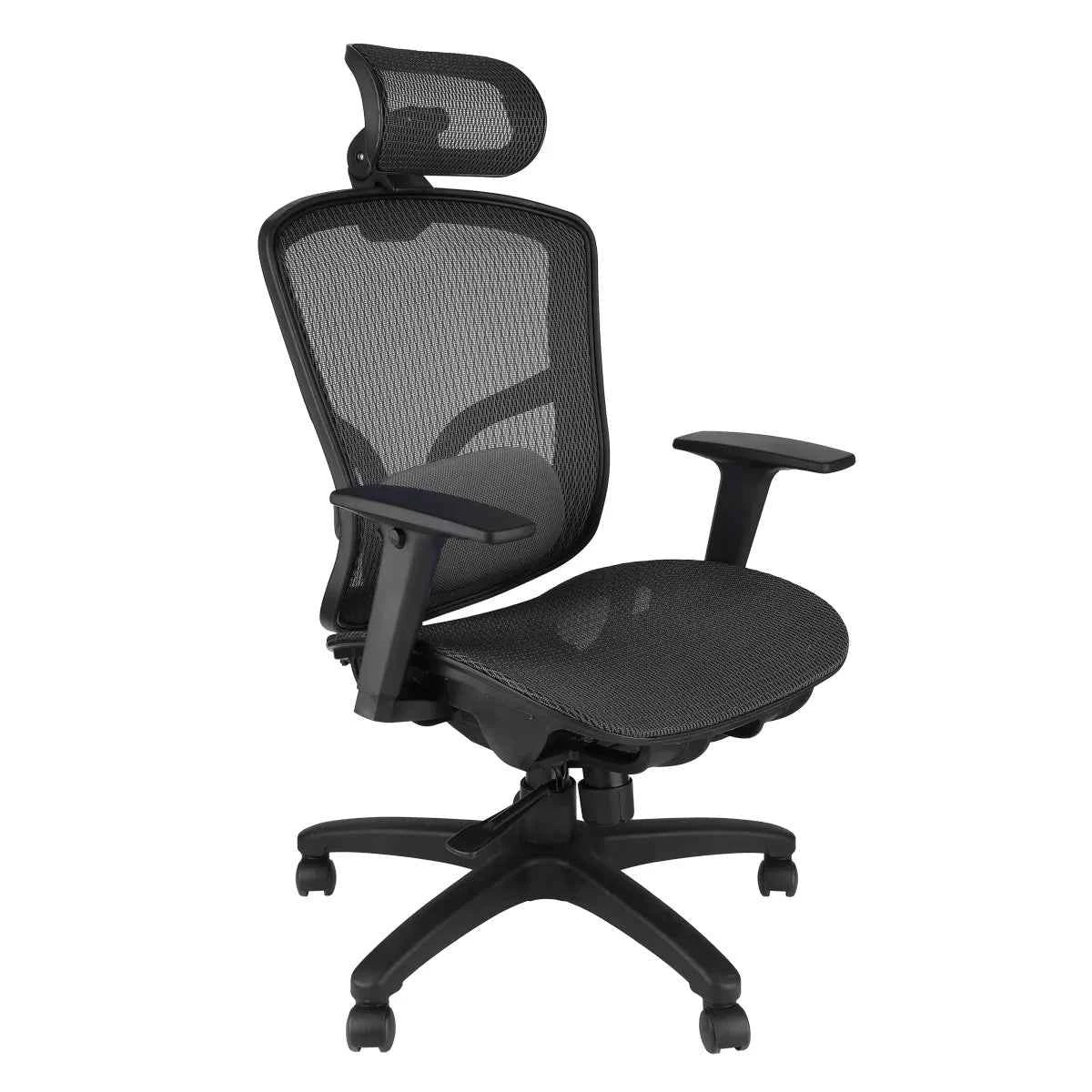 CenturyShine E51 Prime Mesh Executive Chair 45° Side View. Features BIFMA X5.1 certified core components and premium DuPont mesh. Made in Taiwan. Supports fully assembled shipping and bulk project procurement.