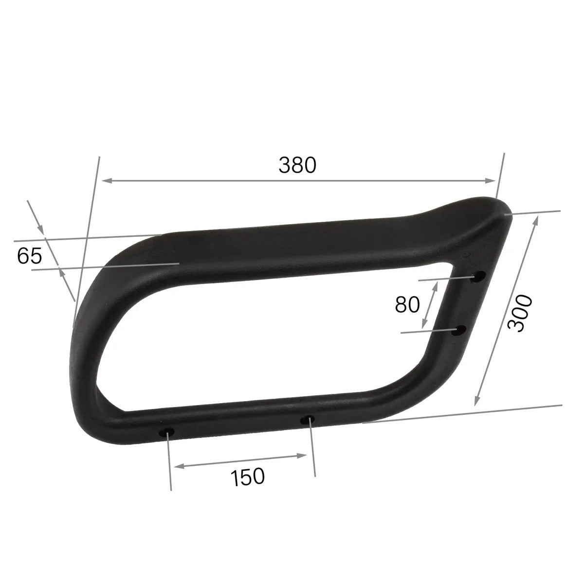 CenturyShine TL-331 Armrest Technical Specifications. Detailed dimensions covering length, width, and height, along with precise center mounting hole data.