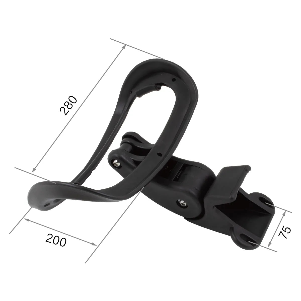 CenturyShine TP-A Headrest Frame Dimensional Drawing. Provides detailed length, width, and center-to-center hole spacing specifications, offering B2B clients precise technical data for accurate fitment and assembly.