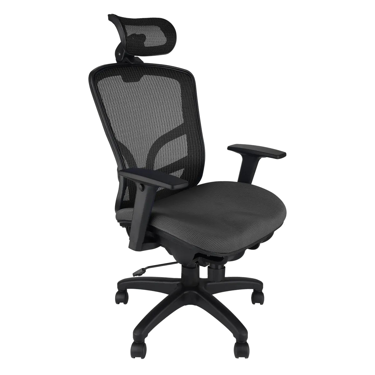 CenturyShine E32 Pro Foam Executive Chair 45° Side View. Features BIFMA X5.1 certified core components and premium molded foam. Made in Taiwan. Supports fully assembled shipping and bulk project procurement.