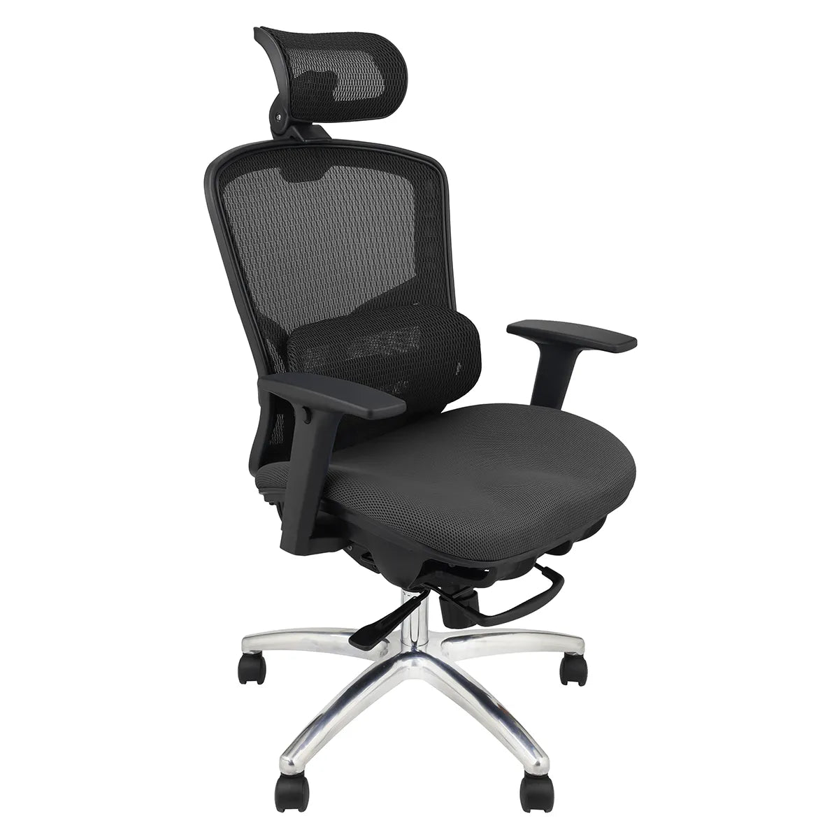 CenturyShine E92 Elite Foam Executive Chair 45° Side View. Features BIFMA X5.1 certified core components and premium molded foam. Made in Taiwan. Supports fully assembled shipping and bulk project procurement.