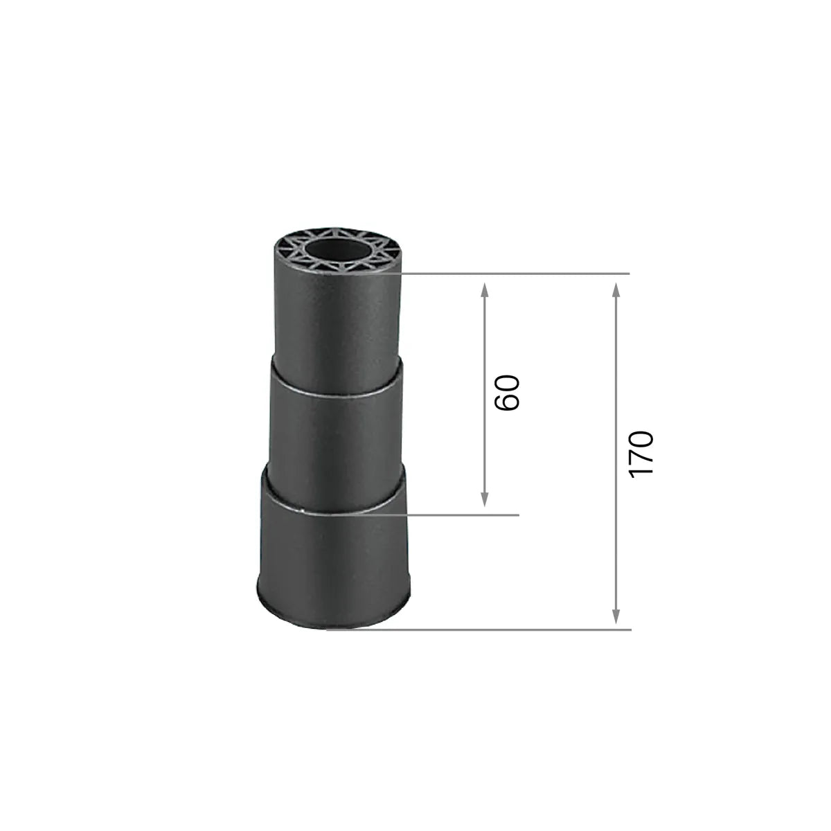 CenturyShine TM-03A 3-section Gas Lift Cover Dimensional Drawing. Provides detailed specifications for total overall length and 2-stage length, offering B2B clients precise technical data for optimal compatibility.