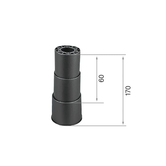 CenturyShine TM-03A 三節杯尺寸圖。詳細標註三節杯的全體總長及二節總長，提供 B2B 客戶精確適配數據。