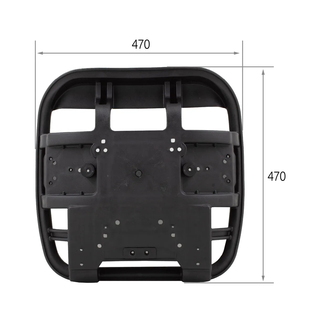 CenturyShine TP-470 Seat Dimensional Drawing. Provides detailed length and width specifications, offering B2B clients precise technical data for optimal compatibility and integration.