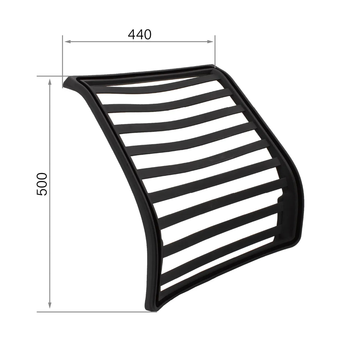 CenturyShine TQ-440A Backrest Frame Dimensional Drawing. Provides detailed width and height specifications, offering B2B clients precise technical data for optimal compatibility and integration.