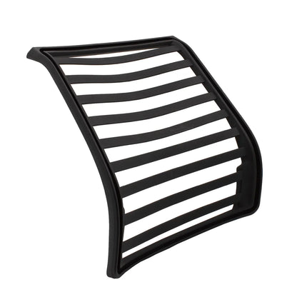 CenturyShine TQ-440A Backrest Frame Studio View. Features an ergonomic curved design with equidistant lateral reinforcement lines on both sides. The edges are engineered with specialized grooves for mesh stapling and spline insertion, optimized for professional assembly and manufacturing.