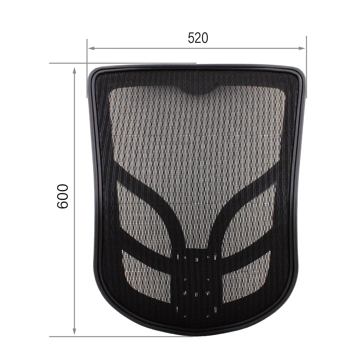 CenturyShine TQ-500W Backrest Dimensional Drawing. Provides detailed width and height specifications, offering B2B clients precise technical data for optimal compatibility and integration.
